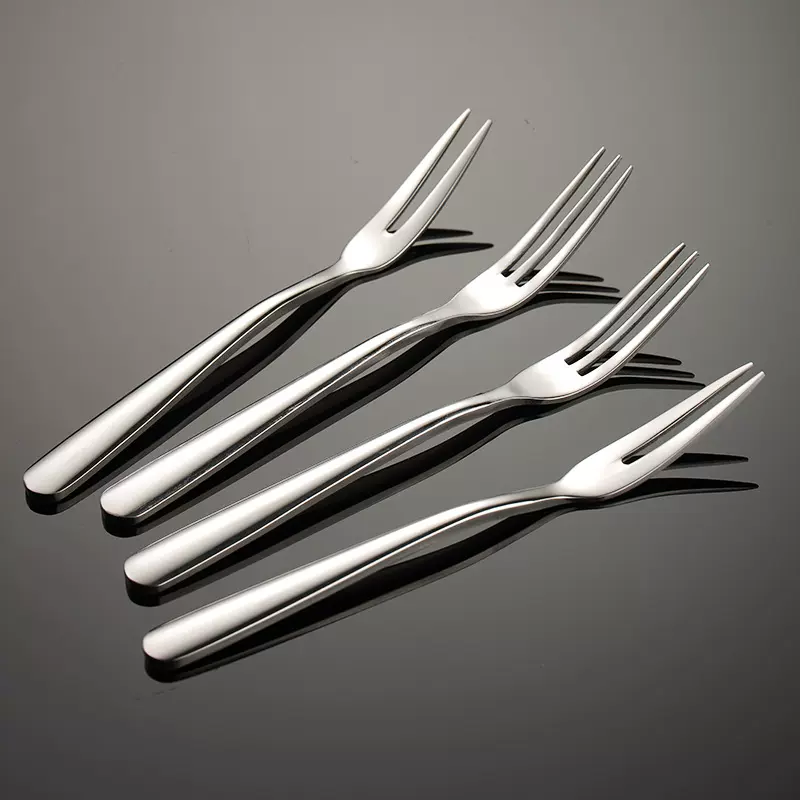 埃恩316不锈钢优雅系列水果叉二齿水果签三齿甜品叉子蛋糕甜点