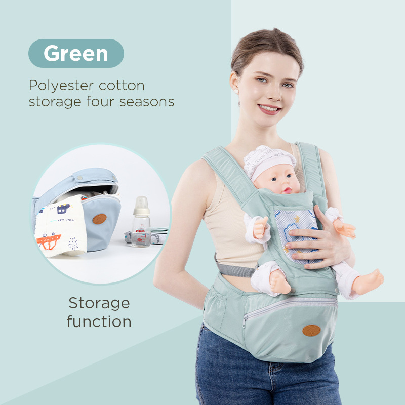 Cintos para bebés, taburete de cintura para bebés ligero multifuncional para cuatro estaciones, asiento delantero y trasero de doble propósito para llevar a un bebé image 17