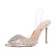 PVC Transparent Sandals Baotou Cross Rhinestone High-heeled Shoes 24 Spring and Summer New Arrival Rear Empty Shallow Mouth Sweet Banquet Wedding Shoes