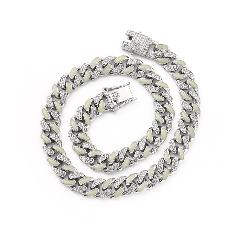 Στρογγυλή φωτεινή σταγόνα λαδιού 12 χιλιοστών σε σχήμα κουβανέζικης αλυσίδας με μοντέρνο αξεσουάρ χιπ χοπ_voghion.com