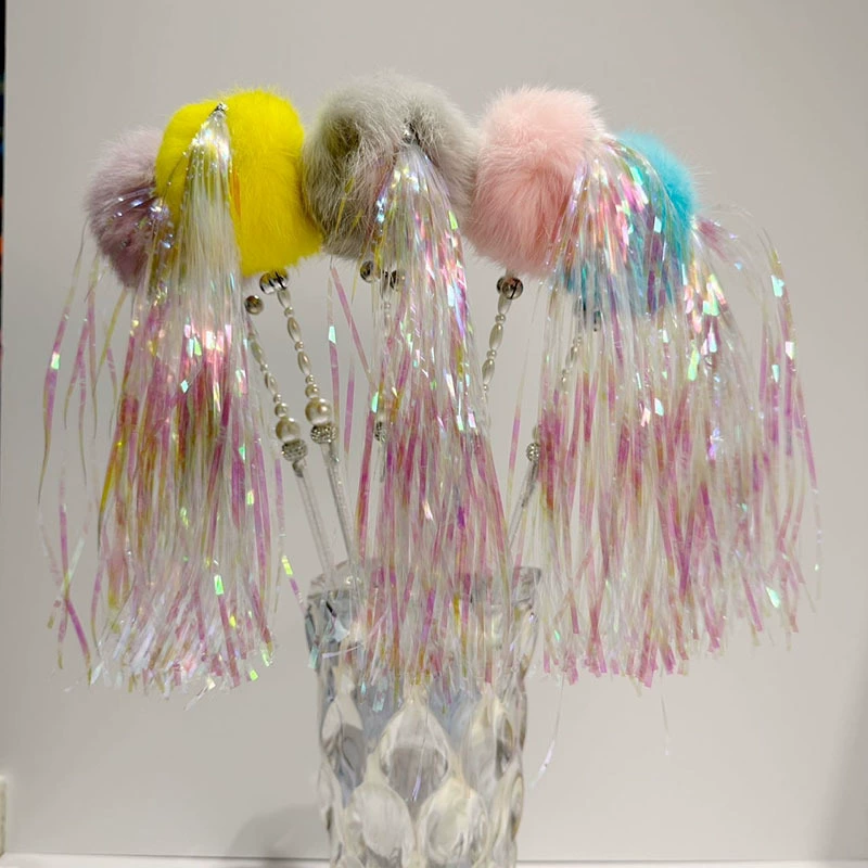 Новые горячие продажи шерстяные шарики, смешные кошачьи палочки, кисточки, сказочные женские палки, кроличьи меховые шарики, смешные кошачьи палочки, колокольчики, кошачьи игрушки, перья, кошачьи игрушки