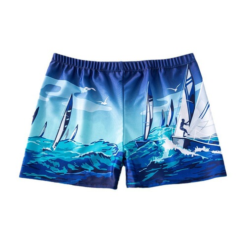 Men's swim trunks with waist tie, suitable for men's hot spring swimming, elastic, large and fast-drying, comfortable swim trunks