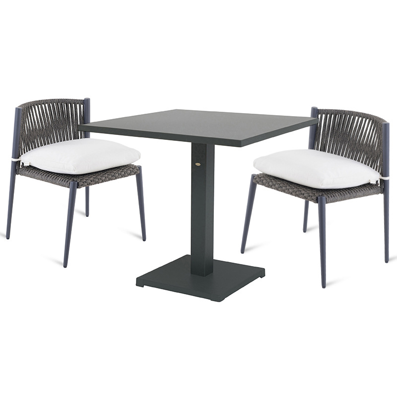 Mesas y sillas para exteriores, balcón con patio, protección solar, impermeable, juego de sillas de ratán para ocio, terraza de jardín al aire libre, ratán de aleación de aluminio. image 5