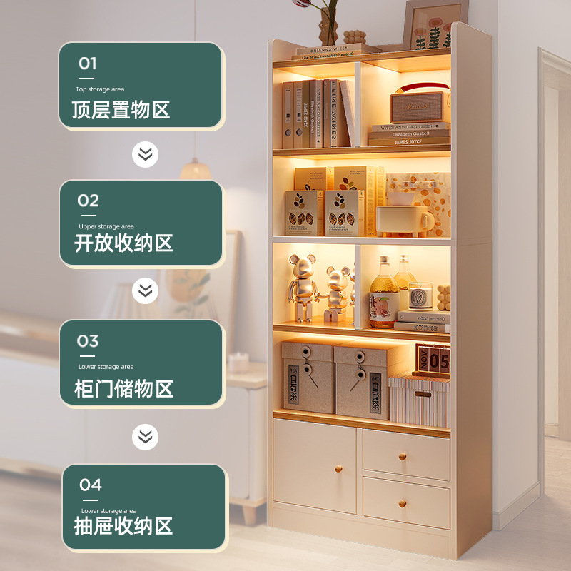 Estante de libros junto al gabinete de televisión estante de piso estante de almacenamiento sala de estar armario de almacenamiento estante de exhibición estante de biblioteca contra la pared