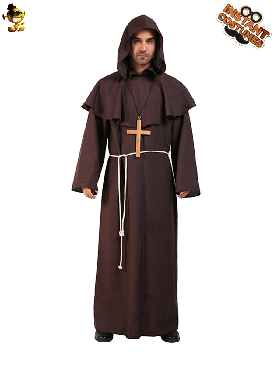 Halloween ropa cos para adultos bata medieval monje traje