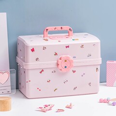 高颜値ジュエリー収纳ボックス子供髪饰り大容量ヘアクリップ革筋アクセサリー女の子髪饰り収纳ボックス