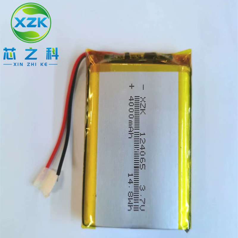 工厂供应124065聚合物锂电池4000MAH 3.7V暖手宝充电宝定位器LED