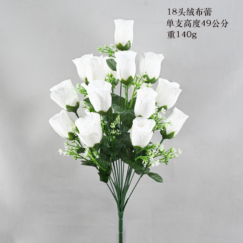 Fabricantes de artesanías de pantalla al por mayor de flores de rosa simuladas personalizadas flores de rosa de tela de terciopelo flores de boda simuladas flores