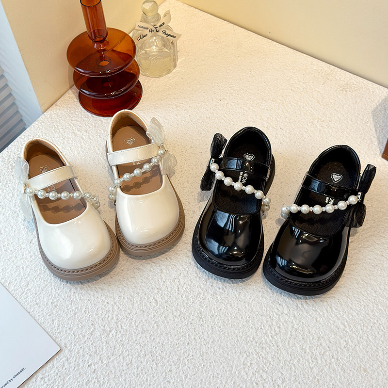 Girls Spring and Autumn New Small Leather Shoes Soft Sole Non-slip Korean Princess Shoes Square Mouth Shoes Performance Dance Shoes 26-36