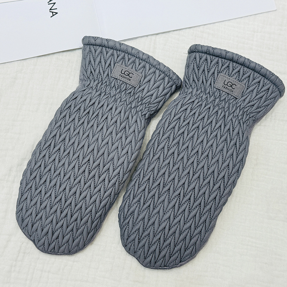 Invierno nuevo creativo de moda guantes de calentamiento estampado de esmalte grueso guantes antifrío de alta cara al por mayor