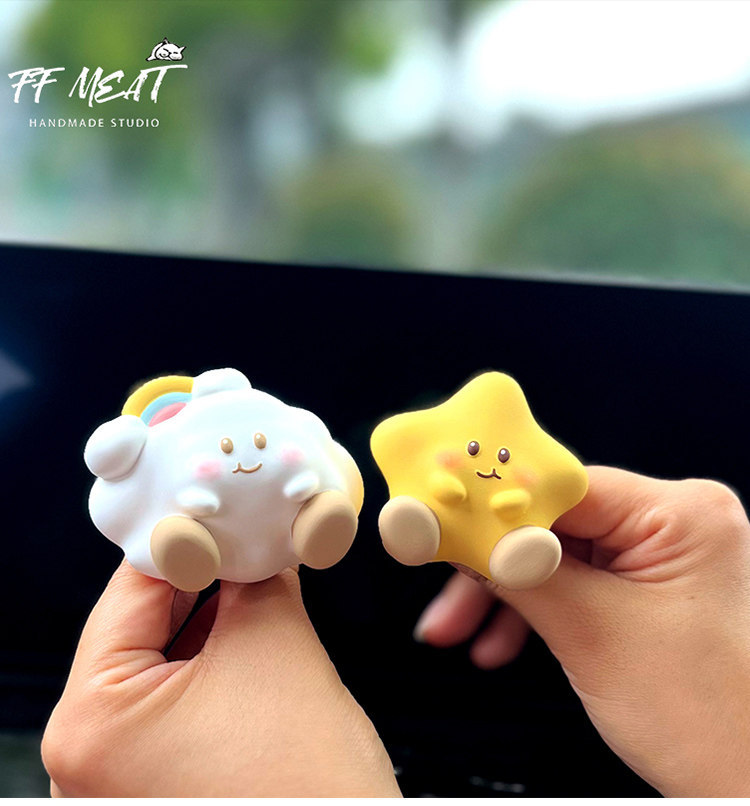 Car Air Freshener with Cute Chubby Star and Cloud Designs for Baby, Car Dashboard Vent Diffuser Decoration Gift
