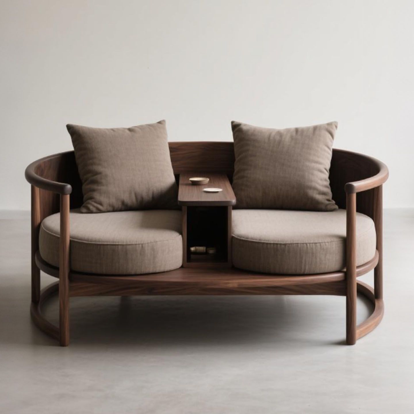 New Chinese Style North American Black Walnut Luohan Bed Song Style Aesthetic Double Sofa Solid Wood One-Piece Chair Fabric Chaise Longue