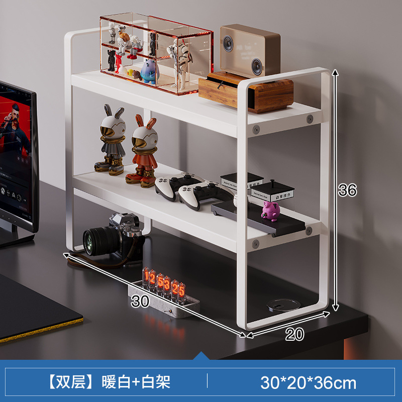 电竞风桌面置物架桌上书架电脑桌收纳储物架宿舍分层架简易小书柜|undefined