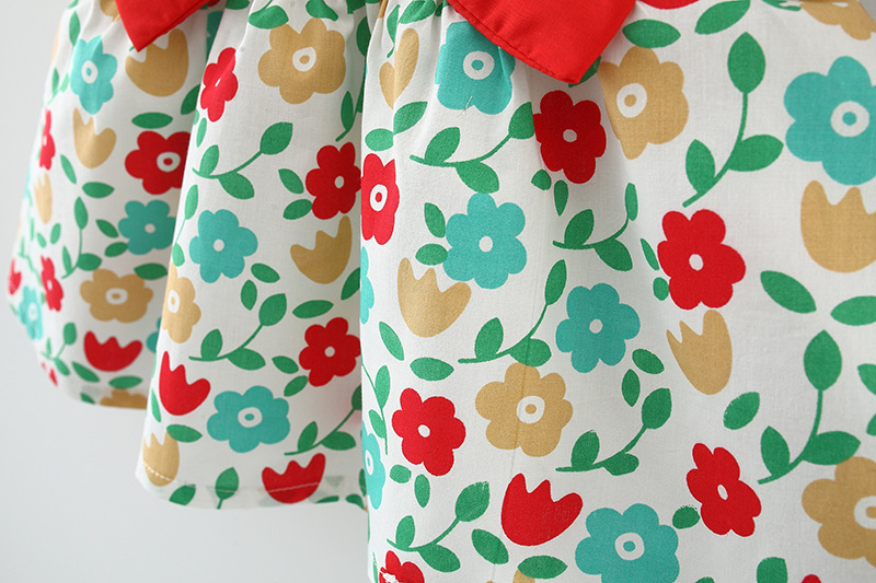 Summer Season Cute Flower Soft Treatment Girls Dresses