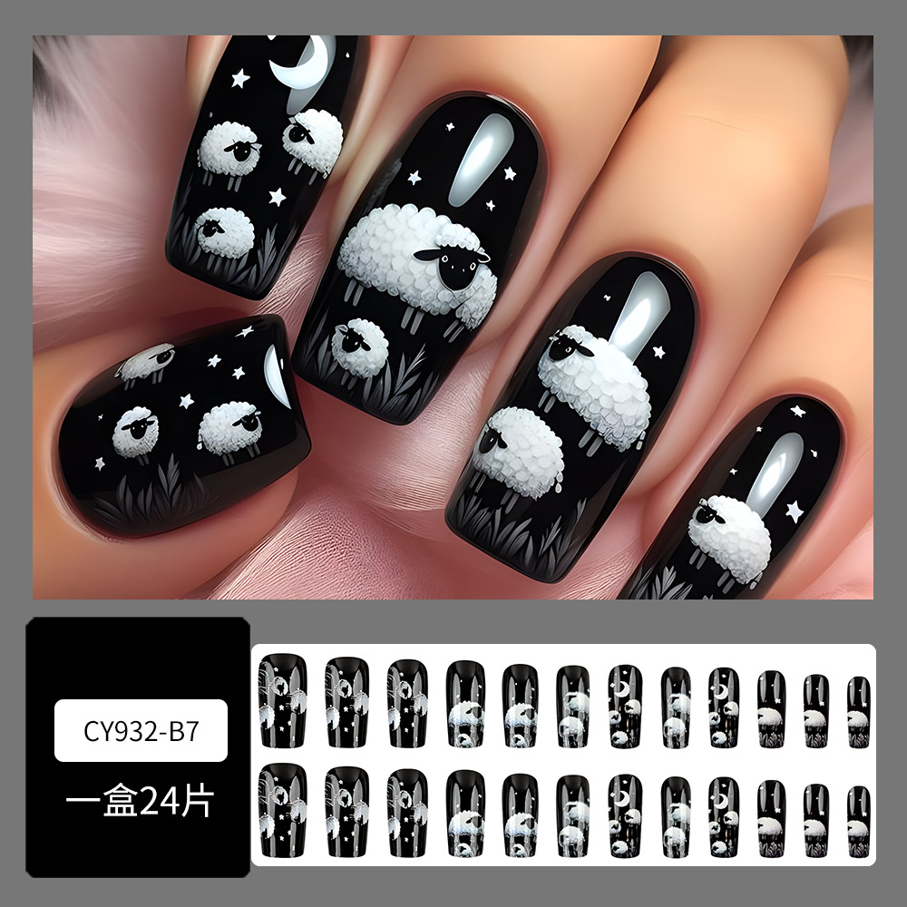 Estilo caliente europeo y americano, uñas largas, uñas postizas de sentido de alta calidad, uñas de ballet trapezoidal largas, piezas de uñas al por mayor