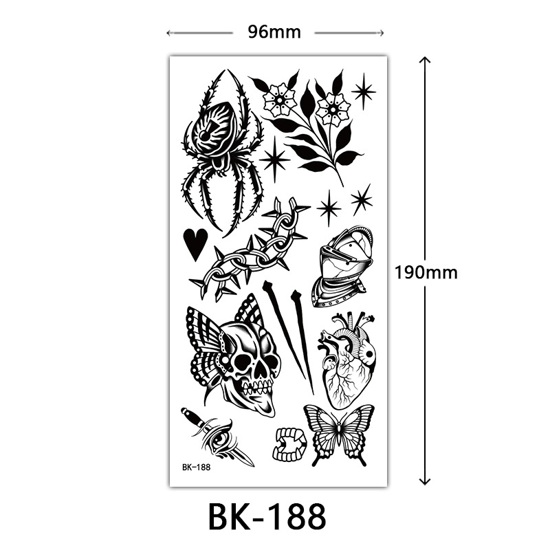 Tatuaje Temporal de Flores Boceto de Papel de Transferencia al Agua, Impresión por Transferencia de Agua, para Cuerpo image 194