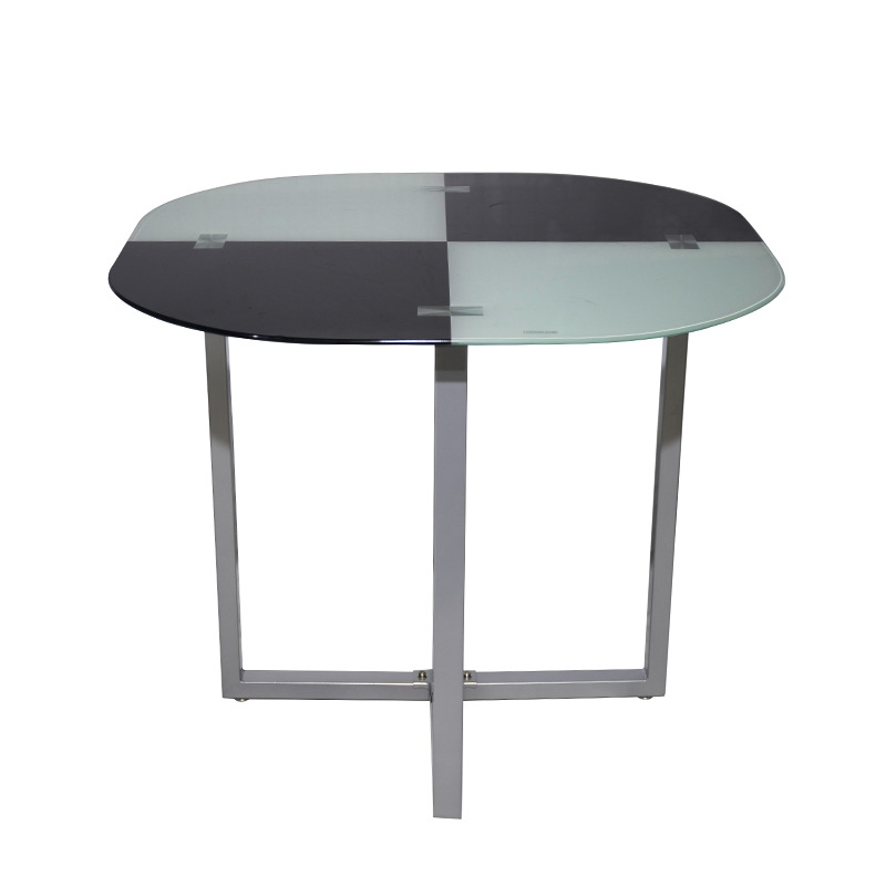 Pintura personalizada de vidrio temperado mesas de comedor caseras mesas de comedor simple mesas de negociación set