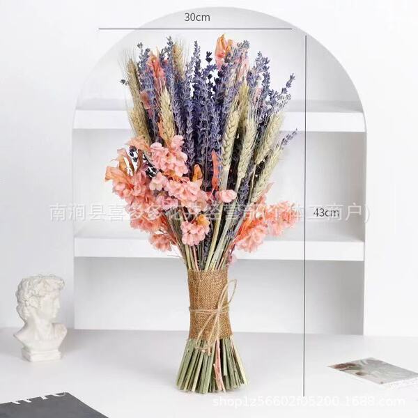 Lavender dried flower bouquet multi-headed roses