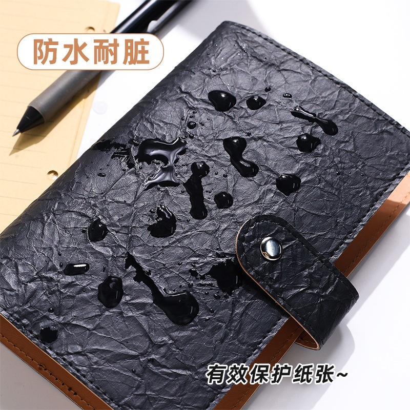A6 Kraft Paper Loose-Leaf Notebook, Thickened Notebook with Pleated Pages, Vintage Journal, Detachable Notepad, Diary