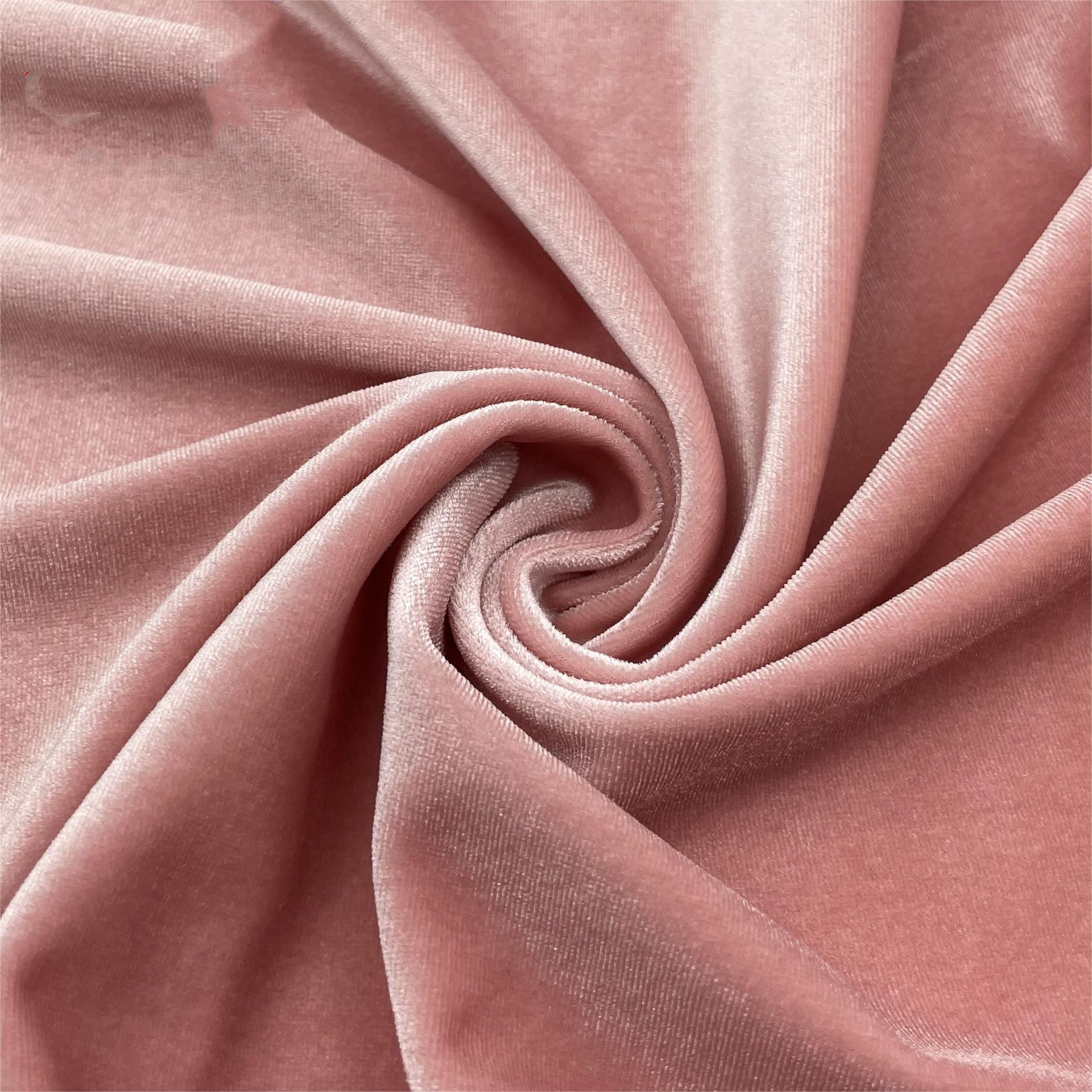 现货特惠丝绒布料四方地高克重素色平纹弹力亮光服装礼服高档韩国