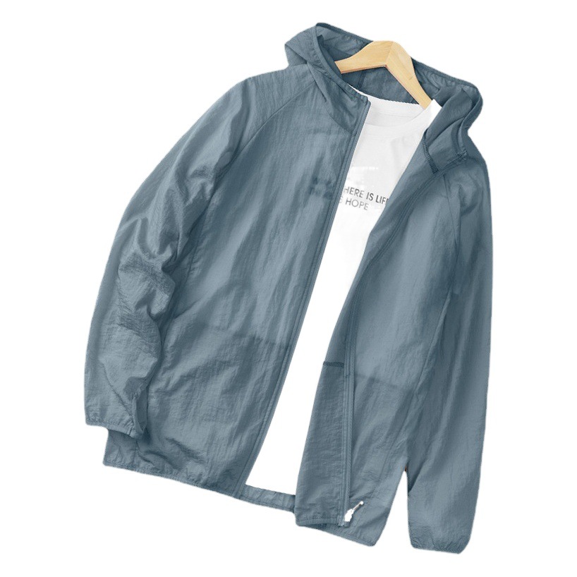 Ropa de protección solar para hombres de verano delgada malla ligera suelta grande hombre pescar ropa de piel chaqueta deportiva al aire libre