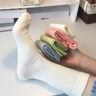 White Piled Socks Children's Socks Ins Trendy Spring and Autumn Bone-Free Socks Black Summer Thin Moon Socks