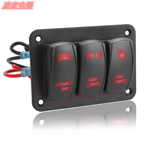 12V/24V 3 sets of lever switch control panel toggle switch LED light for automotive marine use