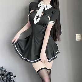 林林婷情趣内衣性感免脱纯欲修女制服诱惑可小胸睡衣套装2750