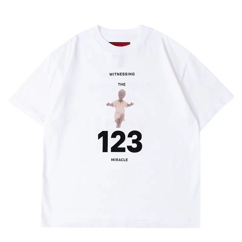 22SS Трансграничный европейский и американский уличный модный бренд RR123 Футболка с короткими рукавами для мужчин и женщин Little Boy Letter, пара, bf, High Street, с половинным рукавом