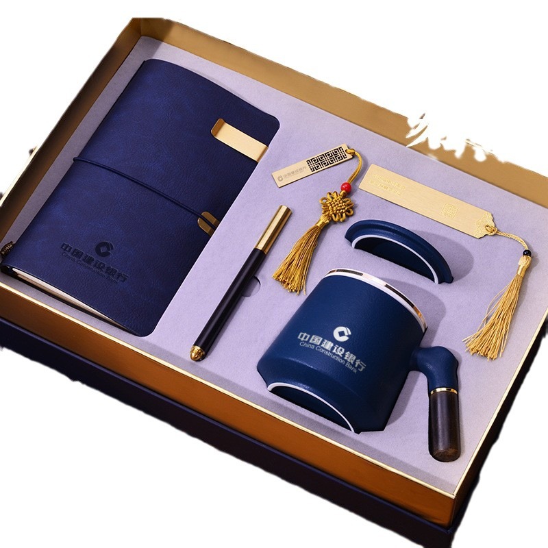 Caja de regalo de taza de té Guofeng, empresa práctica de alta calidad, regalos comerciales chinos, logotipo personalizado, recuerdos