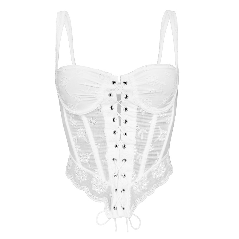 Cross-border nuevo sexy pecho encaje hueso de pescado chaleco de plástico ropa de mujer