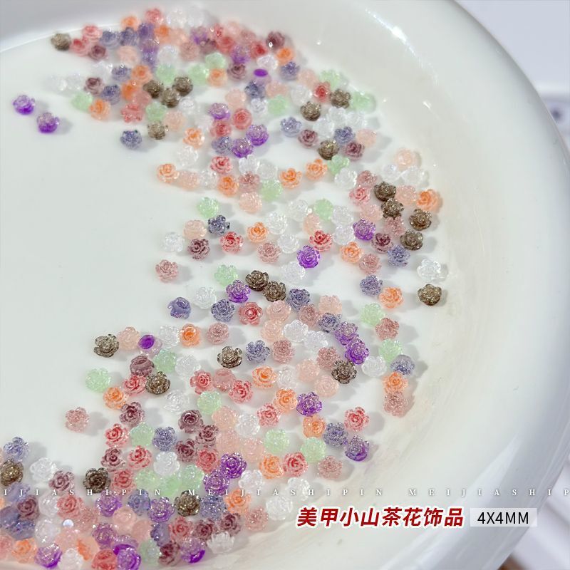 Popular Mini small size Camellia colorful mixed online celebrity new nail jewelry nail decoration Diamond 4 * 4mm