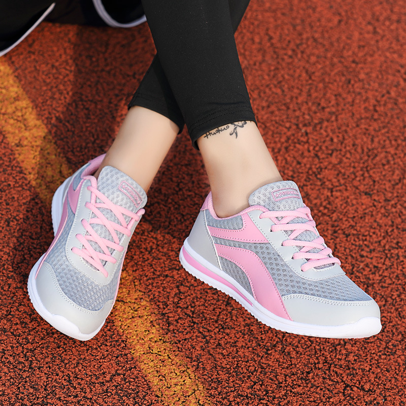 Damen-Laufschuhe, Lederschuhe, Tennisschuhe, Sneakers, Mesh, Fußgewölbeunterstützung, Stoßdämpfung, leicht zu reinigende Schuhe_voghion.com