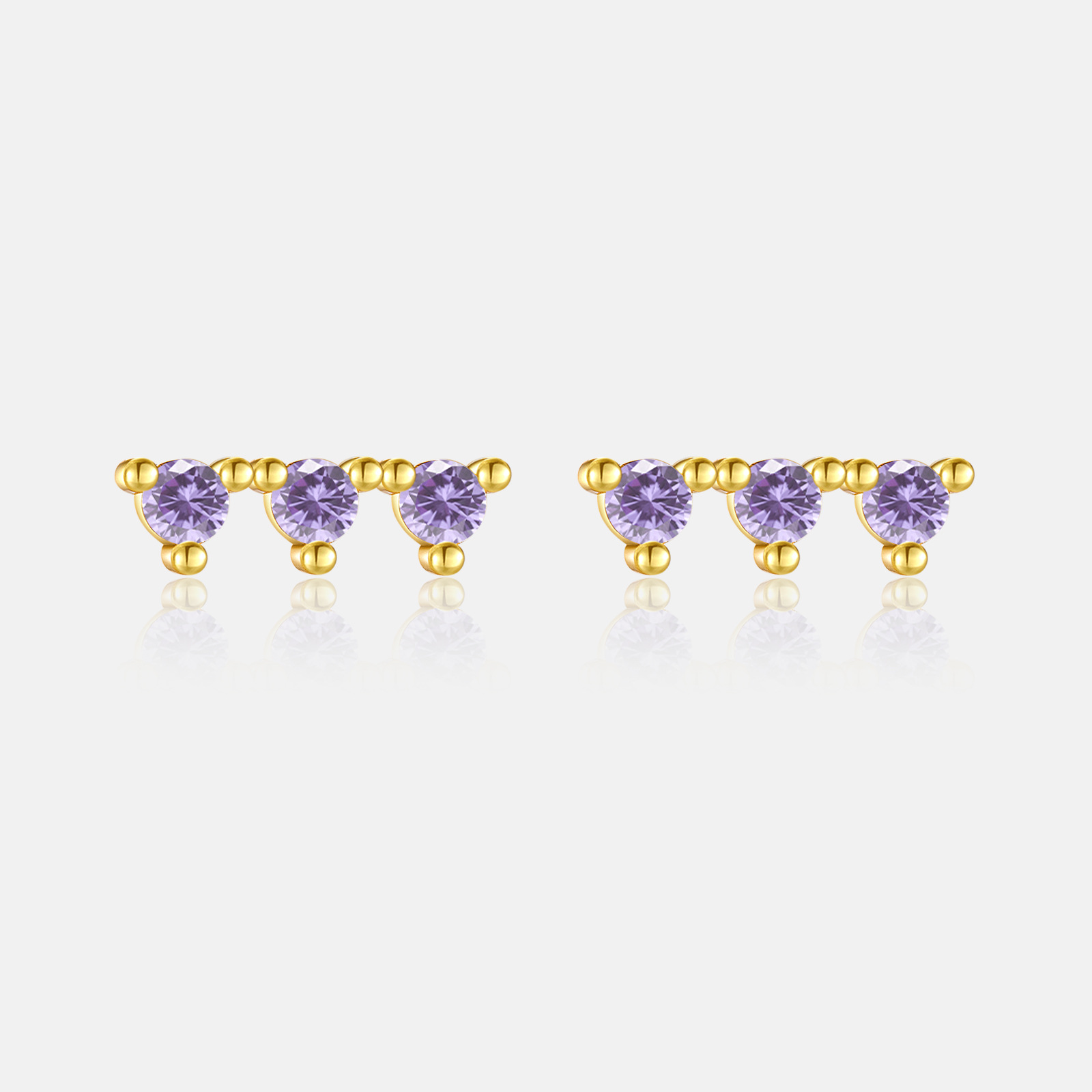1 Pair Quantity 1 Pair 925 Sterling Silver Zircon Round Ear Studs