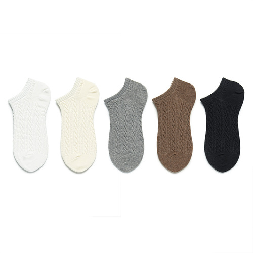 Pure Color Women's Summer Short Socks Ins Style Japanese White Knit Socks Versatile Plain Color Thin Short Crew Socks