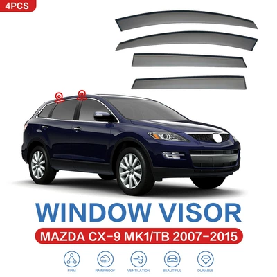 TB TC Window visor, Rain shield - standard-packaging-without-logo-mazda-cx-9-mk1-tb-2007-2015-no-bright-strips-rain-shield