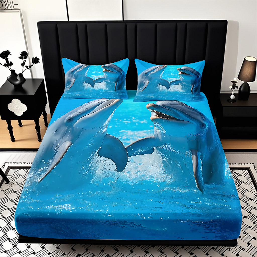 TEMU / JIT Mattress Kits de animales submarinos impresión digital HD ropa de cama