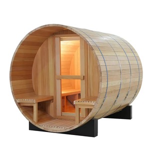 Canada Quality Fir/Red Cedar Handmade Outdoor Barrel Sauna Room with Porch