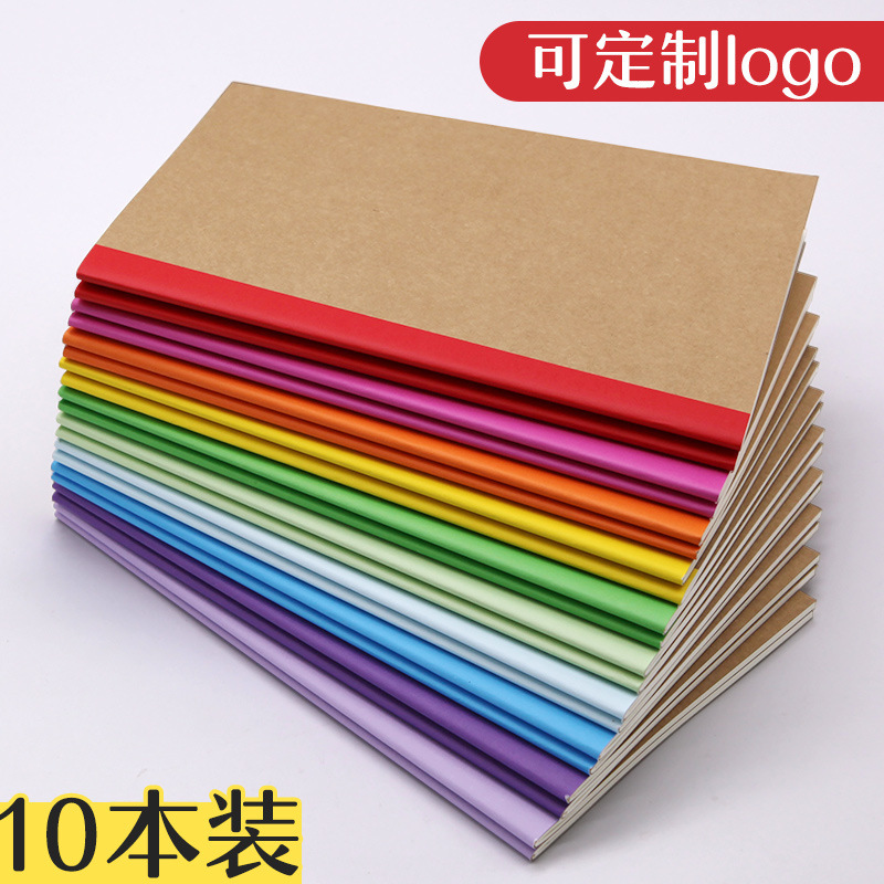 A5 Kraft Paper Notepad Notebook Line Pure Color Retro Back Strip Diary Student Exercise Book Custom Logo