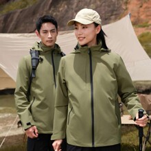 现货冲锋衣三合一男户外防风防水登山服春秋情侣露营旅行工装外套