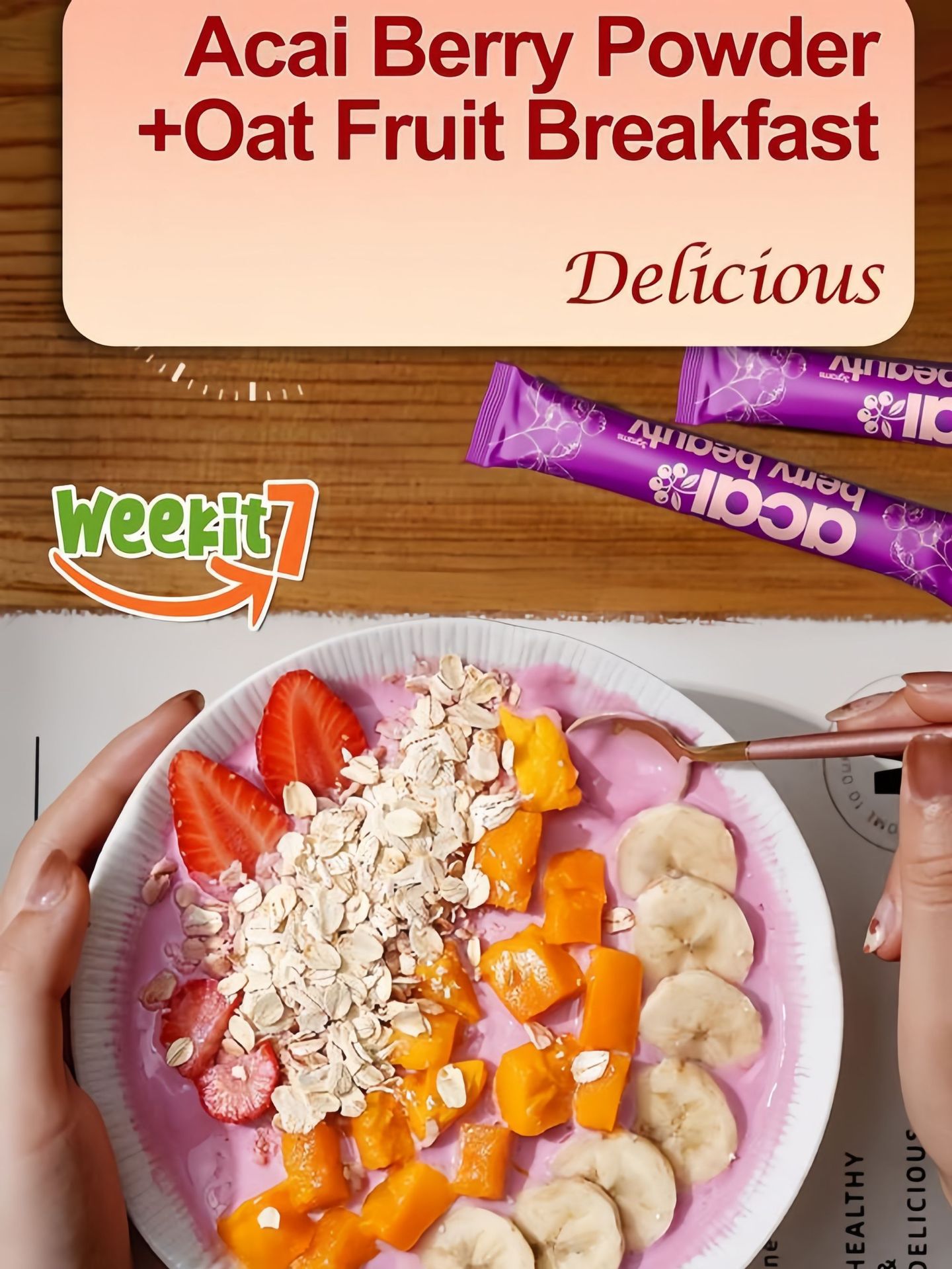 Acai Berry Cranberry Fruit Powder 5g Sachets Healthy Beauty Juice Mix 35g Pack quality and texture