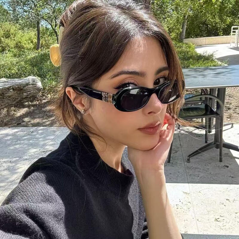 2025 Mijia Sunglasses Smu06Z Oval Small Frame Fresh and Fashionable Sunglasses Women's Anti-Uv Retro