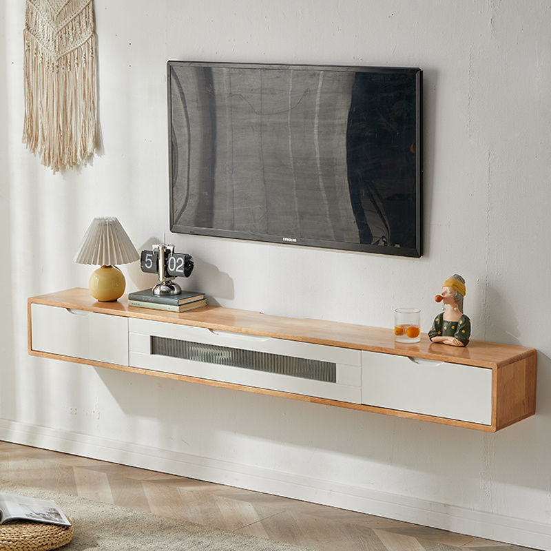 TV cabinet Floating Simplicity modern tea table TV Cabinet combination Hanging a living room Small apartment solid wood Wall hanging