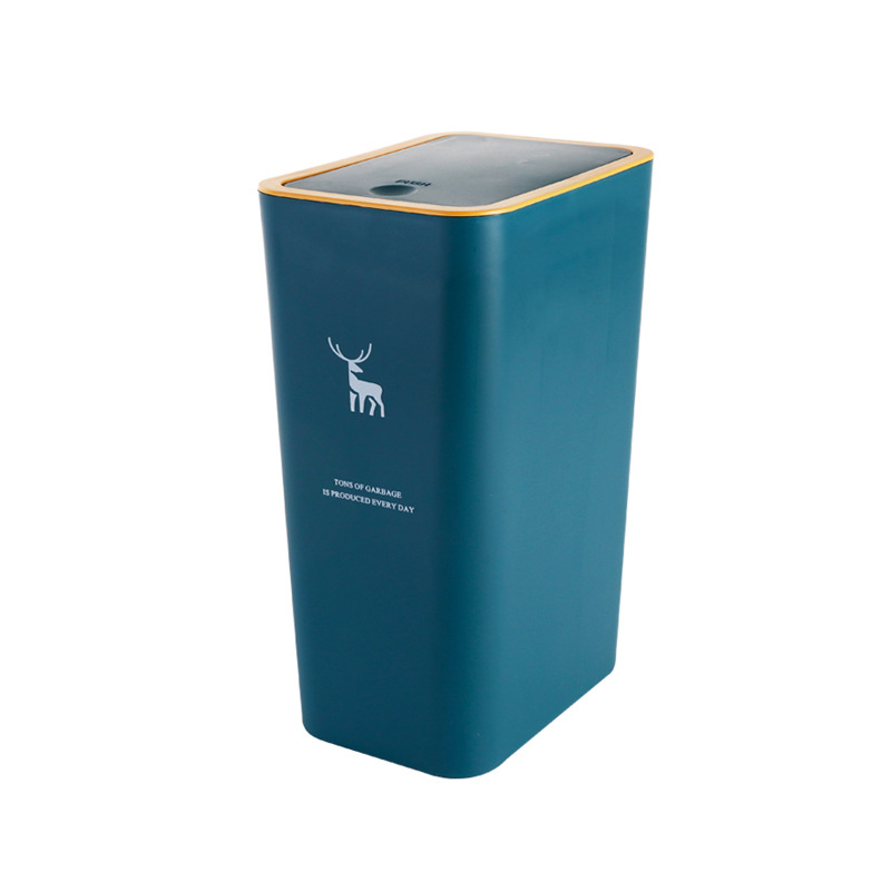 Papelera de inodoro hogar creativo cocina clasificación Push-tipo basura puede inodoro basura cesta de papel con tapa