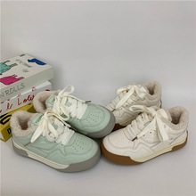 厚底冬季棉鞋女式低帮外穿百搭韩版加绒板鞋2024新款保暖帆布鞋子