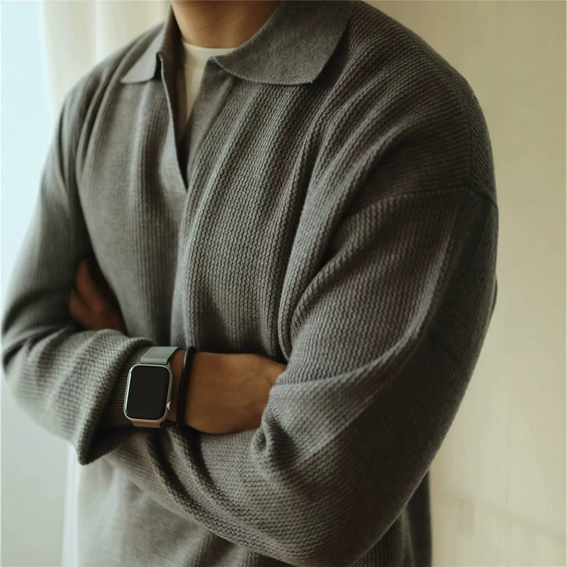 Men's fall/winter turtleneck sweater with seagull collar design, trendy brand knitwear for men, casual and mature style, vintage woolen sweater