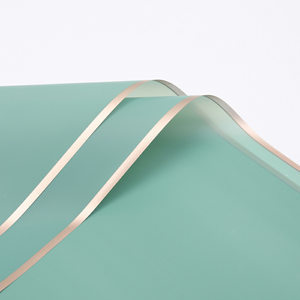 Borde dorado película de gelatina papel mate translúcido papel de embalaje de flores impermeable tienda de flores ramo floral Bolsa De Rosa material de la flor