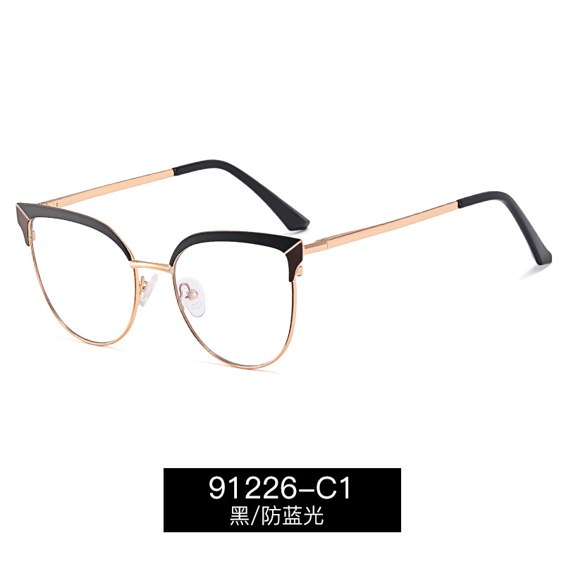 91226 transfronteriza nuevo anti-azul gafas de luz grados miopía de las mujeres Corea de moda de metal gafas redondas marco de los hombres