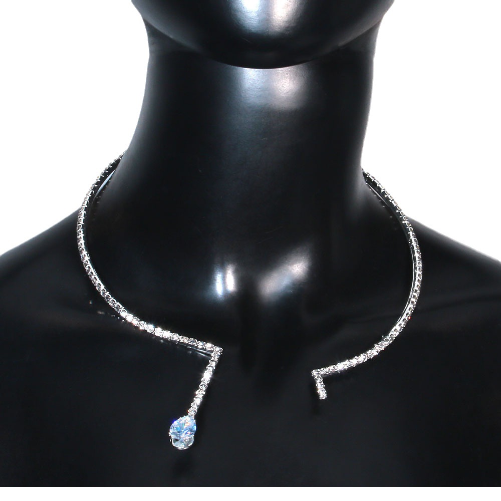 Moda europea y americana rhinestone collar personalidad simple gota de agua moda temperamento accesorios gargantilla femenina