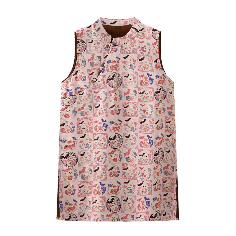 Silk Xiangyunsha Ao Dai Top for Women, 2026 Summer New Style, New Chinese Style National Style Qipao Shirt, Mid-Length